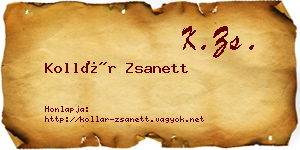 Kollár Zsanett névjegykártya